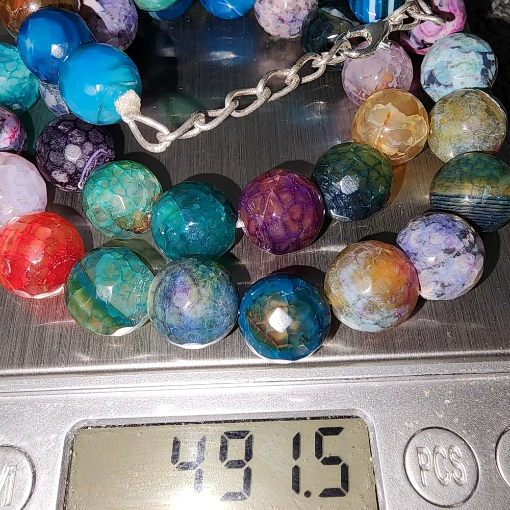 MULTI FACUTED CRYSTAL 22" NECKLACE - Picture 8 of 9